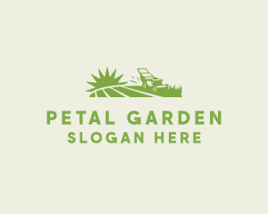 Lawn Mower Grass Field logo design