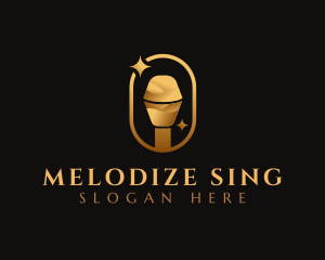 Gold Microphone Audio Mic logo