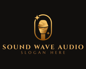 Gold Microphone Audio Mic logo