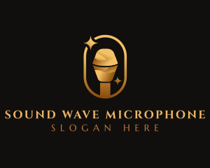 Gold Microphone Audio Mic logo