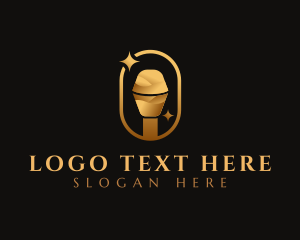 Song - Gold Microphone Audio Mic logo design