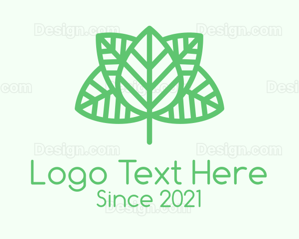 Green Leaf Outline Logo