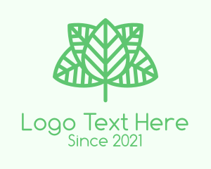 Green Leaf Outline  logo