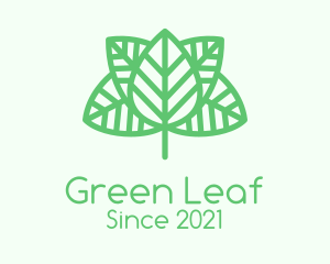 Green Leaf Outline  logo design