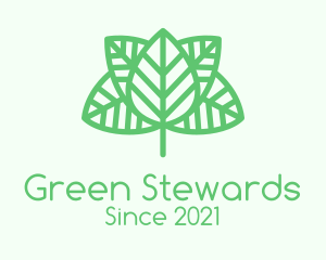 Green Leaf Outline  logo design