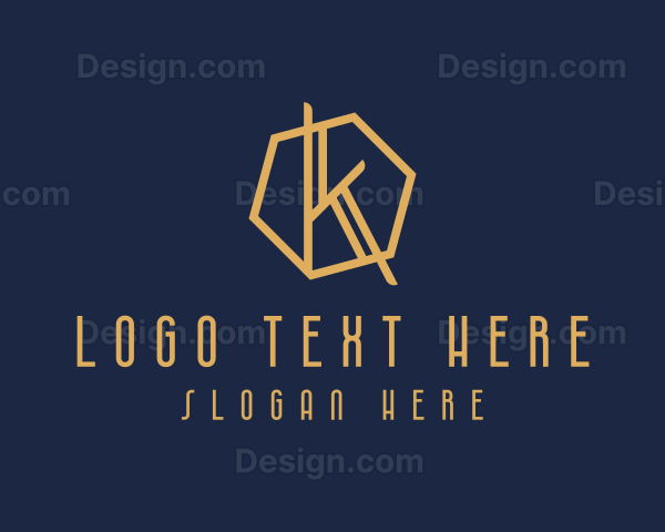 Minimalist Hexagon Letter K Logo