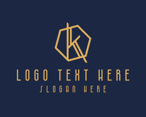 Minimalist Hexagon Letter K logo