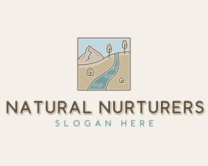 Mountain River Hike logo design