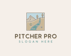 Mountain River Hike logo design