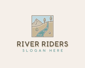 Mountain River Hike logo design