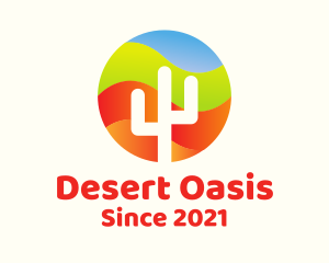 Multicolor Cactus Desert logo design