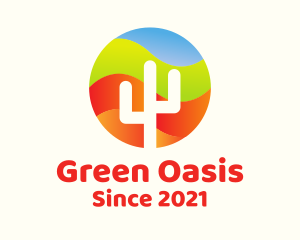 Multicolor Cactus Desert logo design