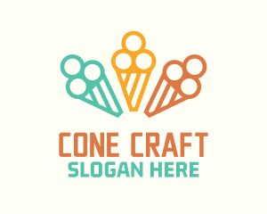 Pastel Ice Cream Cones logo design