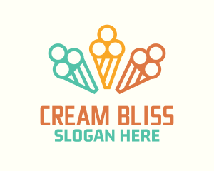 Pastel Ice Cream Cones logo design