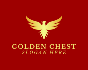 Golden Phoenix Bird logo design