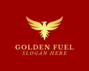 Golden Phoenix Bird logo design