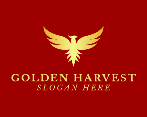 Golden Phoenix Bird logo design