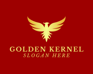 Golden Phoenix Bird logo design