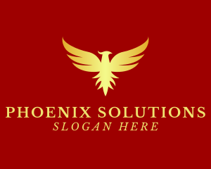 Golden Phoenix Bird logo design