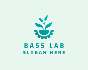 Biotech Plant Gear logo design