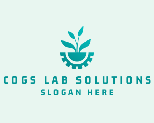 Biotech Plant Gear logo design