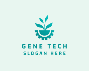 Biotech Plant Gear logo design