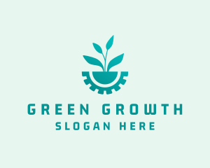 Biotech Plant Gear logo design