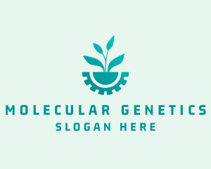 Biotech Plant Gear logo design