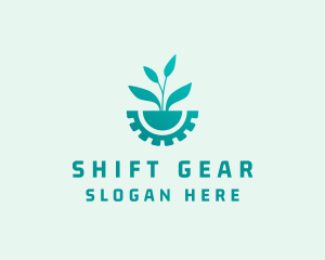 Biotech Plant Gear logo design