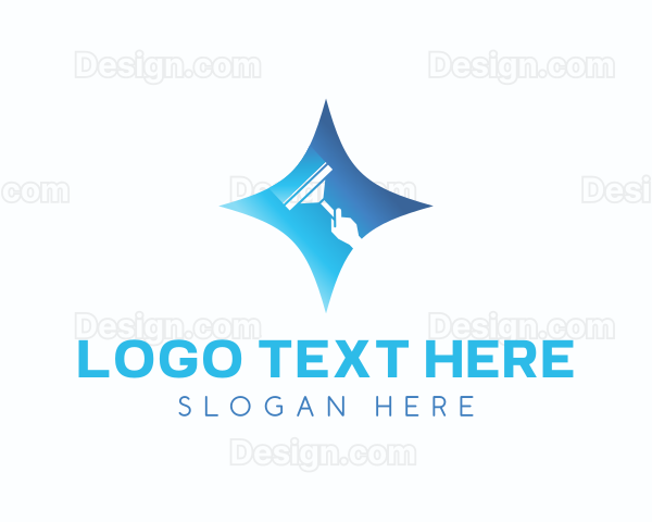 Gradient Diamond Star Squeegee Logo