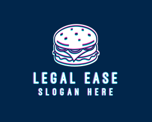 Glitch Hamburger Snack Logo