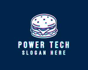 Glitch Hamburger Snack Logo