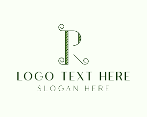 Elegant Garden Vine Letter R logo