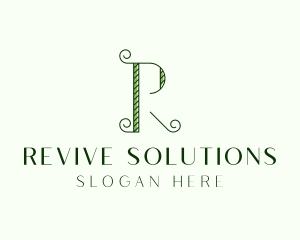 Elegant Garden Vine Letter R logo design