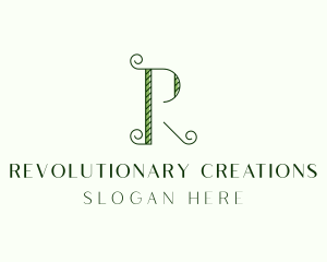 Elegant Garden Vine Letter R logo design