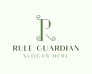 Elegant Garden Vine Letter R logo design