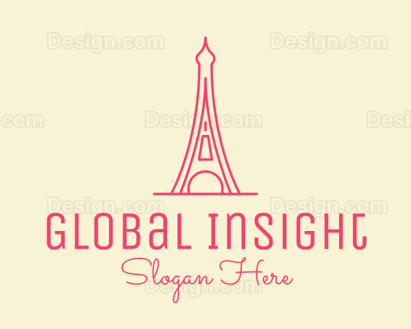 Pink Eiffel Tower Logo