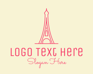 Pink Eiffel Tower  logo design