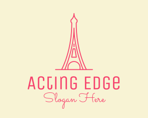 Pink Eiffel Tower  logo design