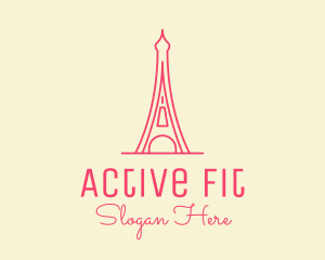 Pink Eiffel Tower  logo design