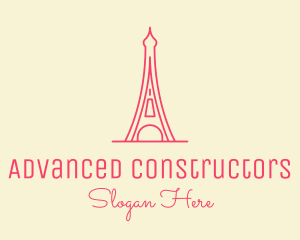 Pink Eiffel Tower  logo design