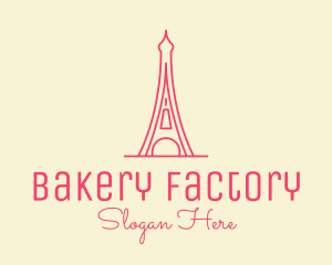 Pink Eiffel Tower  logo design