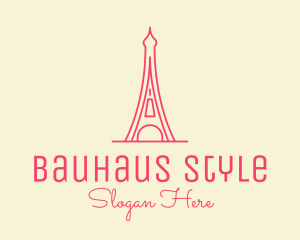 Pink Eiffel Tower  logo design