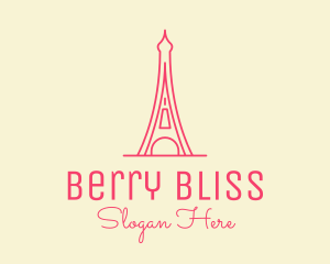 Pink Eiffel Tower  logo design