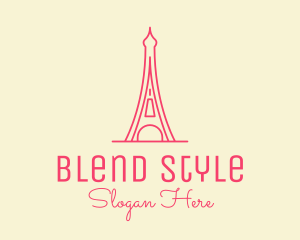 Pink Eiffel Tower  logo design