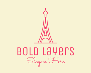 Pink Eiffel Tower  logo design