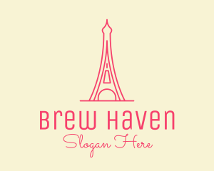 Pink Eiffel Tower  logo design