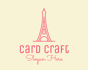 Pink Eiffel Tower  logo design