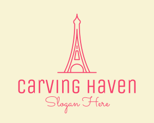 Pink Eiffel Tower  logo design