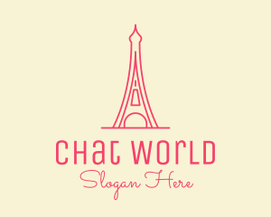 Pink Eiffel Tower  logo design